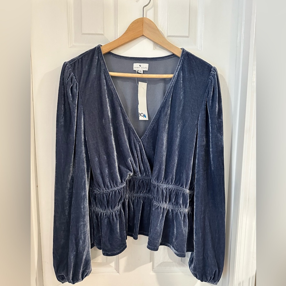 Blue Velvet Blouse